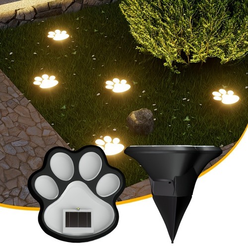 Solar paw print stake - paw,
