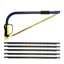 21" TAPER BOW SAW HEAVY DUTY TREE WOOD BRANCH LOG PRUNING GUARD +5 SPARE BLADES