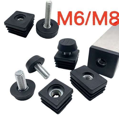 Square tubing inserts end - m8,