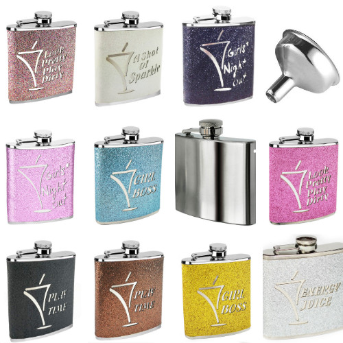 6oz hip flasks - 6oz, colour