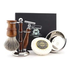 Wooden 5pc Shaving Set with DE