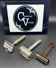 VINTAGE GILLETTE FLARE TIP RAZOR Bakelite Wardonia & Ever Ready 3 Razors