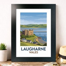 Laugharne, Wales Travel Poster
