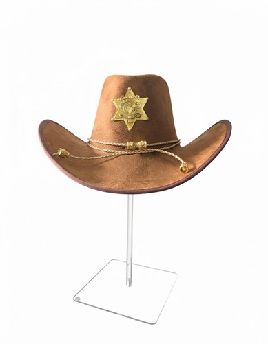 Brown suede effect cowboy hat