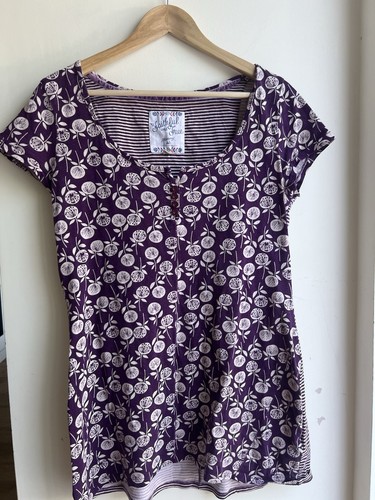 Mantaray purple floral stripe - floral,