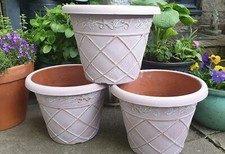  2  X  XXL LARGE 46CM TERRACOTTA CLAY COLOUR Plant Pot Garden Plastic Planter 