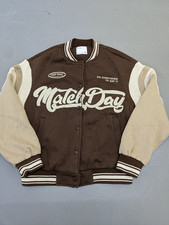 Bershka Brown Beige Varsity Letterman Jacket Retro Bomber Small