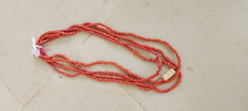 Antique coral beads african - beads,