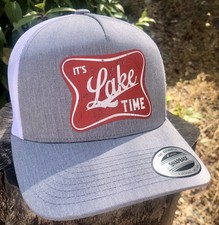 It’s Lake Time Baseball Trucker Hat Adjustable Quality Limited Boating River