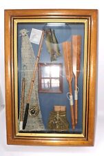Vintage Shadow/Key Hiding Wood Box ~Fishing~Nautical~Lake House~Country~Diorama 