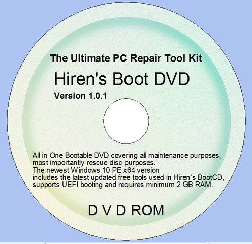Hiren boot disc - disc, dvd