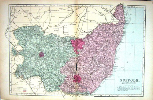 Old antique print bacon map - old,