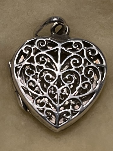 Solid silver filigree heart - solid,