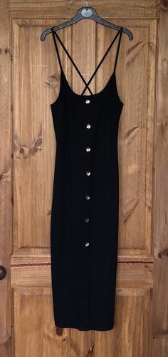 Black ribbed strappy gold
