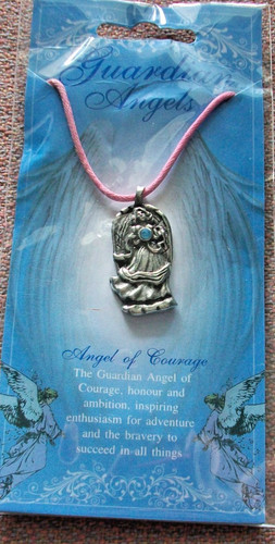 Guardian angel pewter pendant - angel,