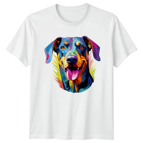Colorful doberman dog shirt - colorful,