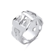 STERLING SILVER 925 GENT'S MEN'S CHUNKY HEAVY WOVEN BUCKLE RING SIZE P to Z+1