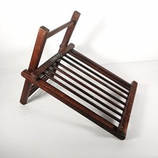 Wooden Spindle Gout Foot Rest Stool Retro Stamped Registered x Trademark