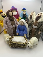 Hand knitted nativity set - hand,