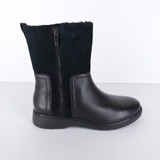 Clarks Unstructured Size UK 7 D Black Leather C-Shell Waterproof Sherpa Boots