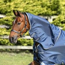 Horseware Rambo Duo Hood Light - Denim Blue/Tan - Neck