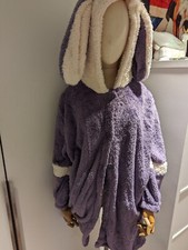Bunny Hooded Pyjama, Warm Fleece PJs, Robe And Fluffy Pants M