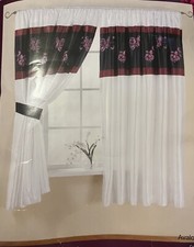 Luxurious Embellished Lined Voile Curtains incl Tiebacks