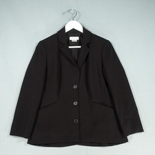 Dior D Uniforms Blazer Womens 10 Black Three Button Smart Office Work Jacket