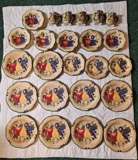 24 Piece  Home Trends Granada Fruit Dinner Farmhouse Grapes Apple Pear Set