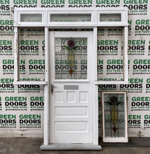 Leaded glass front door - door, with