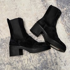 M&S Black Suede Chelsea Ankle