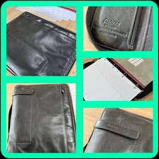 FILOFAX-HOLBORN ZIP A4 SIZE FOLIO/CASE-BLACK SOFT BUFFALO LEATHER-RARE BEAUTY