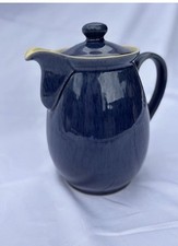 Denby Stoneware Boston Blue Tea/ Coffee Pot Jug With Lid Vintage Excellent