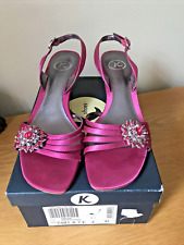 K by Clarks Ladies Kitten Heel Raspberry Occasion Sandals UK4
