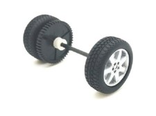 NEW Scalextric W9471 Rear Wheels Tyres Axle Gear Bearings For Police Range Rover