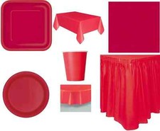Solid Colour Party Plates Napkins Tablecovers Tableskirts Cups 17 colours+ Clear