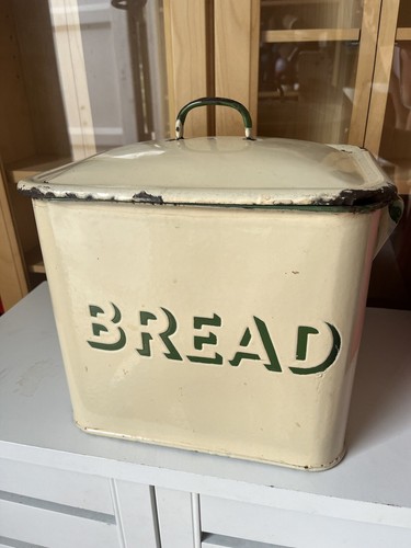 Art deco enamelled tin bread - art,