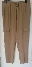 TU Woman ~ Ladies Tan Cargo Style Trousers ~ Size 14 ~ Never Worn