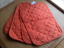 4 x terracotta fabric quilted