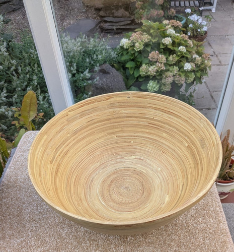 Large bamboo serving bowl dish - large,