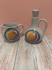 2 X BEAUTIFUL BUCHAN STONEWARE MILK JUG & VINEGARETTE  BRITTANY M6 154 SCOTLAND