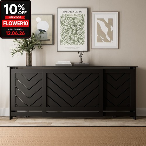 Radiator cover black modern - black,