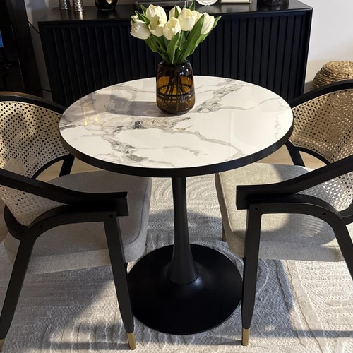 Marble round dining table - marble,