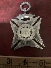 Massive Large Antique  Solid Silver Pocket Watch Fob Medal weight 157.2g