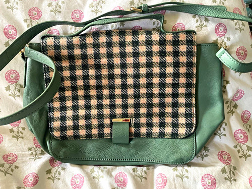 Boden leather tweed check - boden, flap