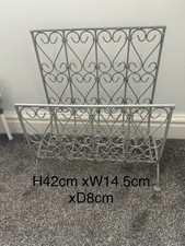 Vintage Mid Century Wrought Iron Newspaper Magazine Rack