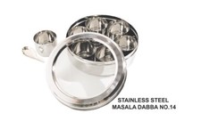 Tri Star Stainless Steel Indian Herb Spice Tin Box Masala Dabba Storage Set No14