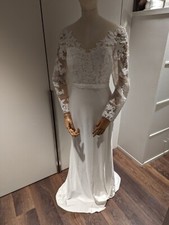 Vintage Style White Long Sleeve Bohemian Wedding Dress Size 14