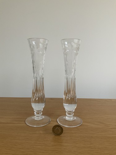 Vintage cut glass bud - bud, vase