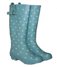 Women's Ladies Dog & Heart Print Welly, Wellies, Wellington Boots Sizes UK 4 x 8